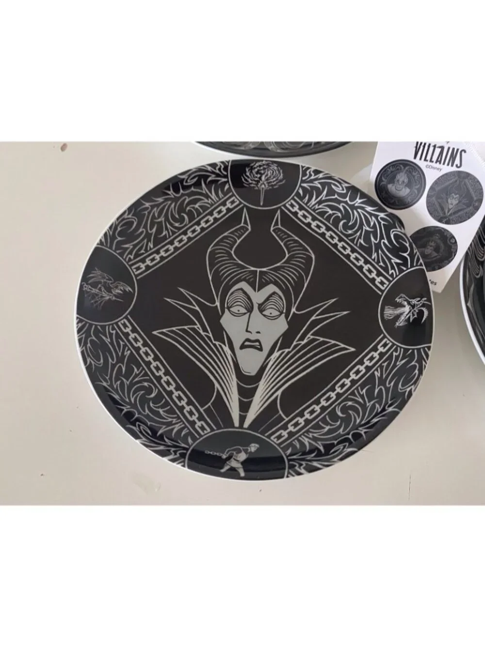 Set Of 4 Disney Villains Ceramic Appetizer Plates Ceramic 6” Ursula Maleficent